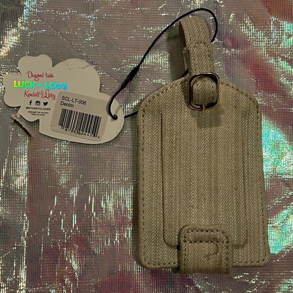 Stoney Clover Lane denim passport case and luggage tag set (both included) - Picture 8 of 8